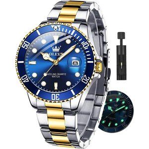 OLEVS Watches for Men with Date Luxur Waterproof Stainless Steel Whristwatch